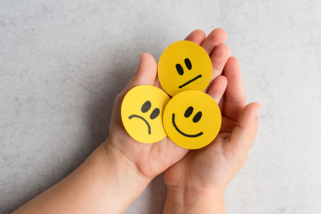 psychology of motivation and emotion - happy, sad, and so-so emojis